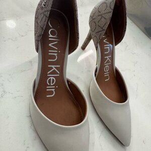 Calvin Klein Sophisticated Cream and Tan Heels